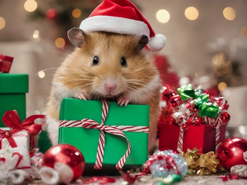 TRENDING TEXTILES Can Be Personalised on Front Xmas Card Greeting Christmas Custom Hamster Pet A5