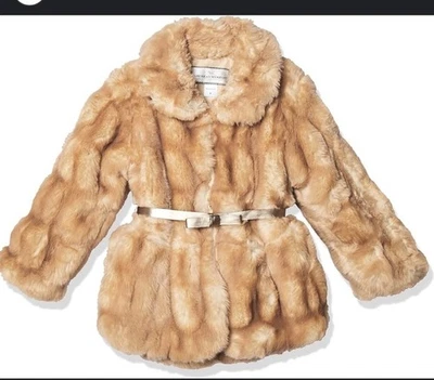 Chaqueta American Widgeon Bebé Niña Peplum Imitación Piel Con Cinturón Talla 6M Foto 1 de 3