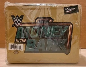 2015 WWE MONEY IN THE BANK METAL TIN LUNCH BOX Gold Green Lunchbox (BRAND NEW!) - Picture 1 of 7