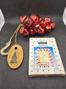 Lote de 3 artículos de Navidad campanas, soporte para incienso, marco de fotos - Imagen 1 de 9
