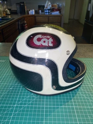 Rare Vintage Arctic Cat Snowmobile Quad Helmet With audio Link - Image 1 of 4