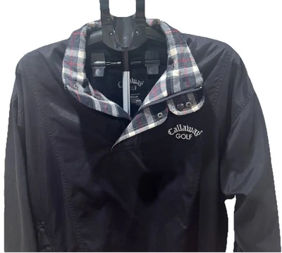 Vintage Callaway Golf Men’s Medium Black Windbreaker Jacket Plaid Scotland - Image 1 of 4