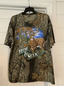 Vintage Buck Wear Heavyweight Men’s SS Tee Shirt XL 1999 Hide & Seek Camo - Foto 1 di 6