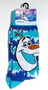 CALZINI Disney Frozen Adulto Taglia 6-12 Blu Novità Crew Calzini 1 Paio Nuovi con Etichette - Foto 1 di 7
