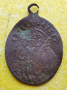 Antiguo Antiguo Colgante Medalla Medallón Católico Polonia - Imagen 1 de 4