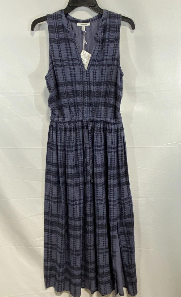 Espléndido Vestido Midi Para Mujer Azul Negro Glen A Cuadros Talla S Nuevo Con Etiquetas Foto 1 de 4