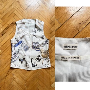 Chaleco de seda vintage Hermes Imperiale Ledoux - Imagen 1 de 9