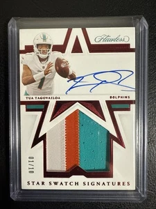 2021 Panini Flawless Star Swatch Signatures /10 of Tua Tagovailoa #STS-TTA - Picture 1 of 6