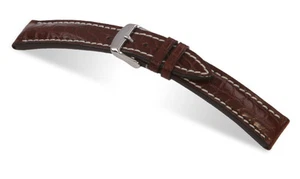 "Reloj de cuero de cocodrilo genuino RIOS193 19 mm marrón caoba ""Embajador"" - Imagen 1 de 3