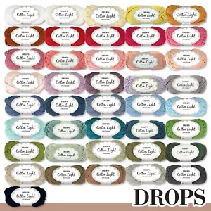 Drops 50 g Cotton Light mezcla de hilo de algodón lana hilo tejer ganchillo 41 colores - Imagen 1 de 42