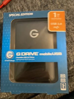 G-Technology G-DRIVE mobile USB-3.0 Portable Hard Drive 1TB NIB.  Never Opened - Image 1 of 4
