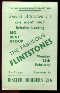 original UK 60s BEAT Gig Flyer : FABULOUS FLINTSTONES at 400 ballroom , Torquay - Bild 1 von 2