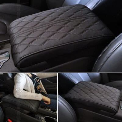 PU Leather Car Armrest Box Pad Cushion Auto Center Console Arm Rest Seat Box  - Image 1 of 4