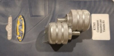 TERMINALI MANUBRIO YAMAHA R1 DAL 2000 AL 2012 ERGAL ARGENTO DELLA LIGHTECH KTMR6 - Immagine 1 di 4