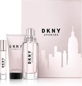 DONNA KARAN DKNY STORIES 3.4 OZ EAU DE PARFUM SPRAY BODY LOTION 3PC SET NIB - Picture 1 of 1