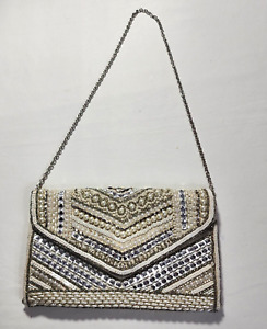 Matalan Beige Shoulder Bag with sequins & Beads