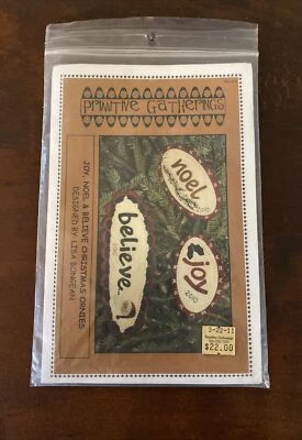 Primitive Gatherings Pattern Christmas Ornies Noel, Joy, Believe. - Image 1 of 3