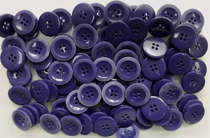 Large 23mm 30mm Deep Purple Polished & Matt 4 Hole Buttons Button (Q68A Q68B) x - Picture 1 of 1