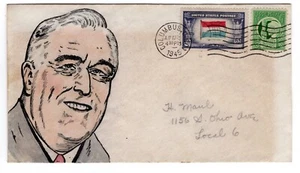 WWII Patriotic Franklin D. Roosevelt 1945 Hand-Painted EARLY & RARE MAUL - Picture 1 of 2