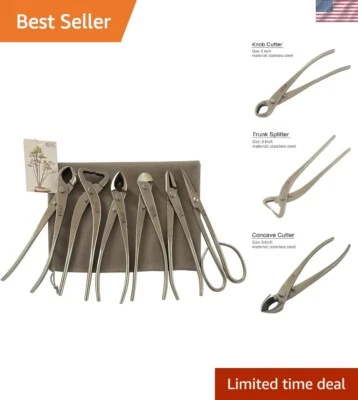 6 件盆景工具套装,刀柄切割机,树干分离器,凹形切割机,线切割机... — 第 1/4 张图片