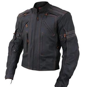 Black Motorcycle Leather Jackets Men Motorbike Leather Jacket Moto GP Jacket CE - Picture 1 of 3