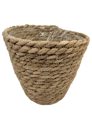 Round Seagrass Planter Basket Lined 7 inch Cover