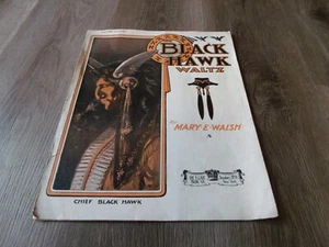 VINTAGE  BLACK HAWK WALTZ BY MARY E WALSH SHEET MUSIC - Picture 1 of 4
