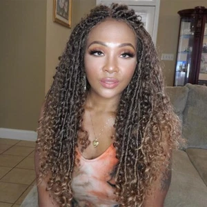 Synthetic Wigs Straight Mix Curly Colored Crochet Braids Wig For Women Soft - Picture 1 of 15