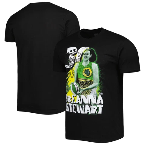 Unisex Stadium Essentials Breanna Stewart Black Seattle Storm Heartbeat T-Shirt Cover