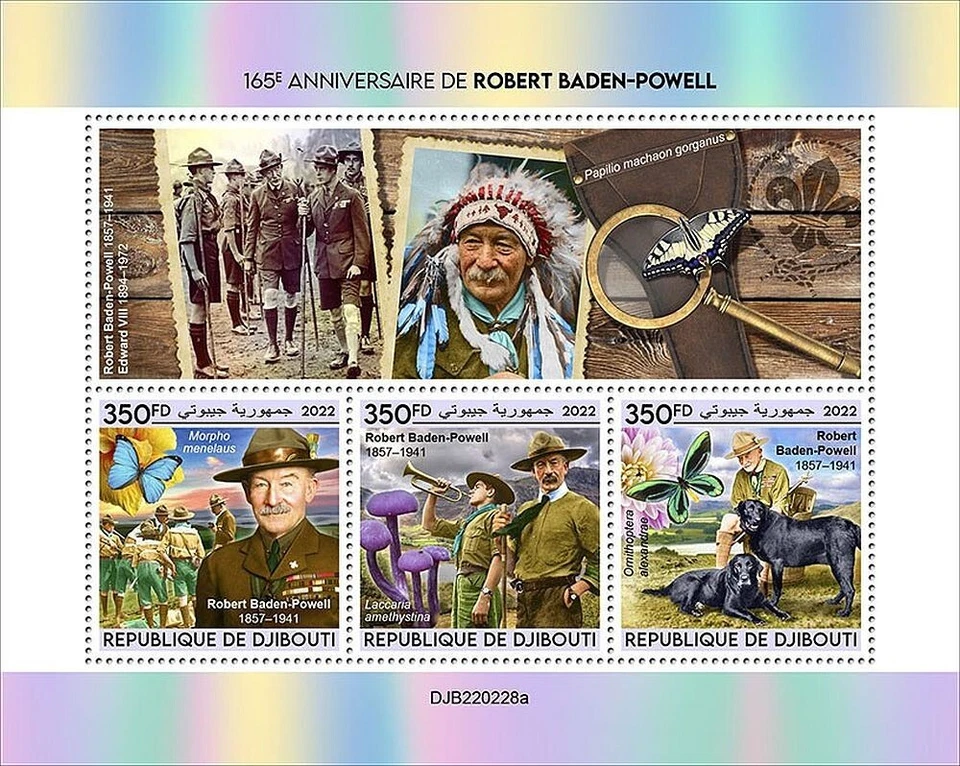 Robert Baden-Powell SCOUTING Scout/Scouts MNH 3v-Stamp Sheet #4 (2022 Djibouti) — 第 1/1 张图片