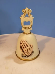 Homco Ceramic Praying Hands Bell 6" Tall - Picture 1 of 5