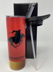 Winchester Shotgun Shell Tumbler 20 Oz. Two Lids With Rubber Nonslip Bottom.  - Picture 1 of 5