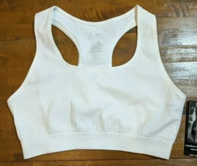Sujetador deportivo JOCKEY IMPACTO MEDIO SIN COSTURAS - Para mujer mediano M (blanco) Nuevo con etiquetas $30 Foto 1 de 2