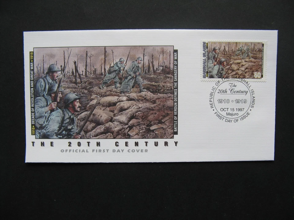 MARSHALL ISLANDS, cover FDC 1997, Battle of Verdun 1916, WWI Foto 1 de 1