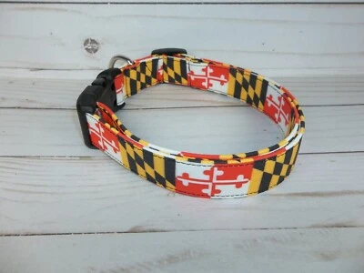 Maryland Flag Terri's Dog Collar handmade adjustable boy girl gift - Image 1 of 4