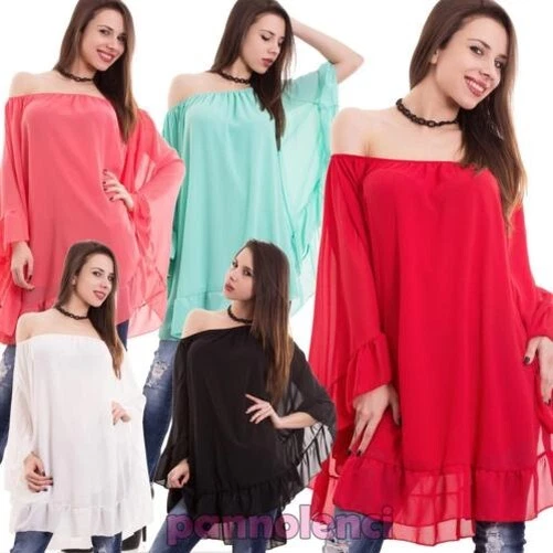 Tunique Femme Veloutée Large Longue À Manches Chauve-Souris Nouvelle CJ-1443 - Photo 1/1