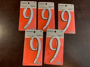 4" REFLECTIVE HOUSE NUMBERS Lot x5pks number '9' plastic Cole 03-6074 New 249068 - Picture 1 of 3