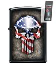 Zippo 82261 flag skull american flag punisher skull Lighter + FLINT PACK