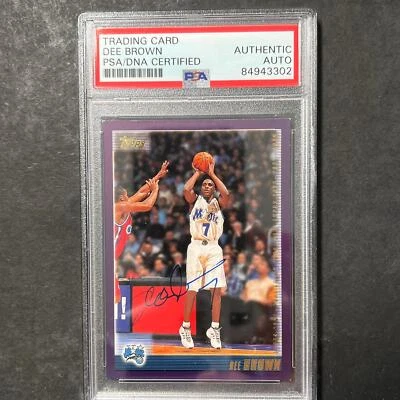 Tarjeta firmada por Dee Brown #202 NBA Properties 2000 automática PSA Slabbed Magic Foto 1 de 2