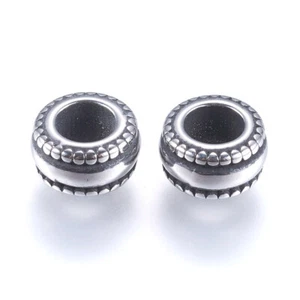 10 Stck. 304 Edelstahl Europäisch Großloch Rondelle Perlen Metall Zwischenring 8x4,5 mm - Bild 1 von 2