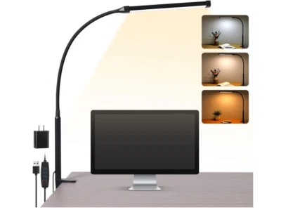 Voncerus LED Desk lamp with Clamp Eye-Caring Clip on Lights for Home Office 3... - Image 1 of 4