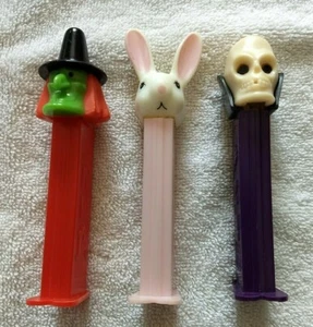 3 Pez Dispensers Halloween Witch, Skeleton & Rabbit - Picture 1 of 12