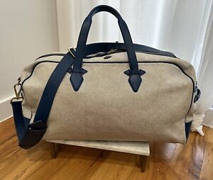 Paravel Weekender Duffle Bag - Canvass & Blue Leather Trim - Pre-owned