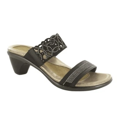 NAOT Contempo Sandals Black Leather Rivet Detail Low Heel 38 7-7.5 - Image 1 of 4