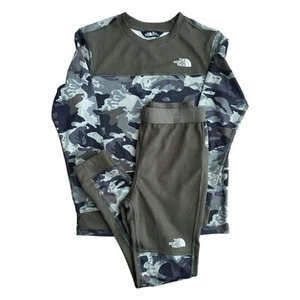 The North Face Base Layer Teen Large Camo Waffle Top & Bottom - Picture 1 of 17