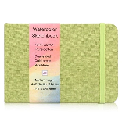 40 Sheets 4x6 Watercolor Journal 140lb 300GSM Cold Press Sketchbook Notebook - Image 1 of 4