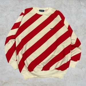 Vintage 70s Wrangler Striped Sweatshirt Men’s Medium Red White Western Rodeo - Picture 1 of 5