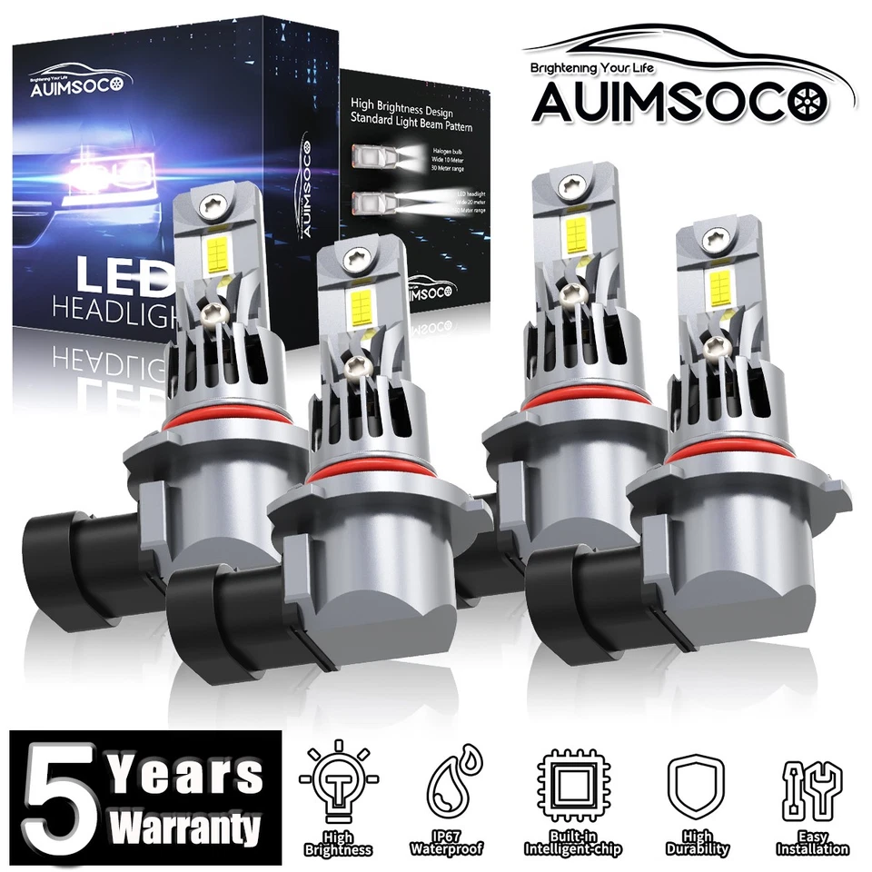 Para GMC K1500 K2500 K3500 1990-2000 LED Faro Bombillas de haz alto y bajo 72000LM 100W Foto 1 de 4