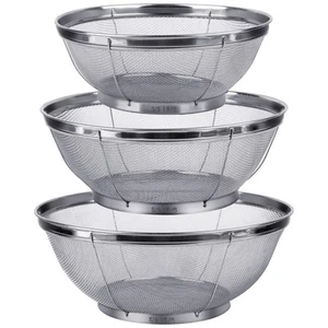 3 Pack Strainers for Kitchen, 18/8 Stainless Steel Colander, Fine Mesh Strain... - Picture 1 of 7