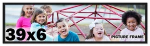 39x6 Frame Black Picture Frame Complete Modern Photo Frame UV Acrylic, Acid Free - Picture 1 of 6